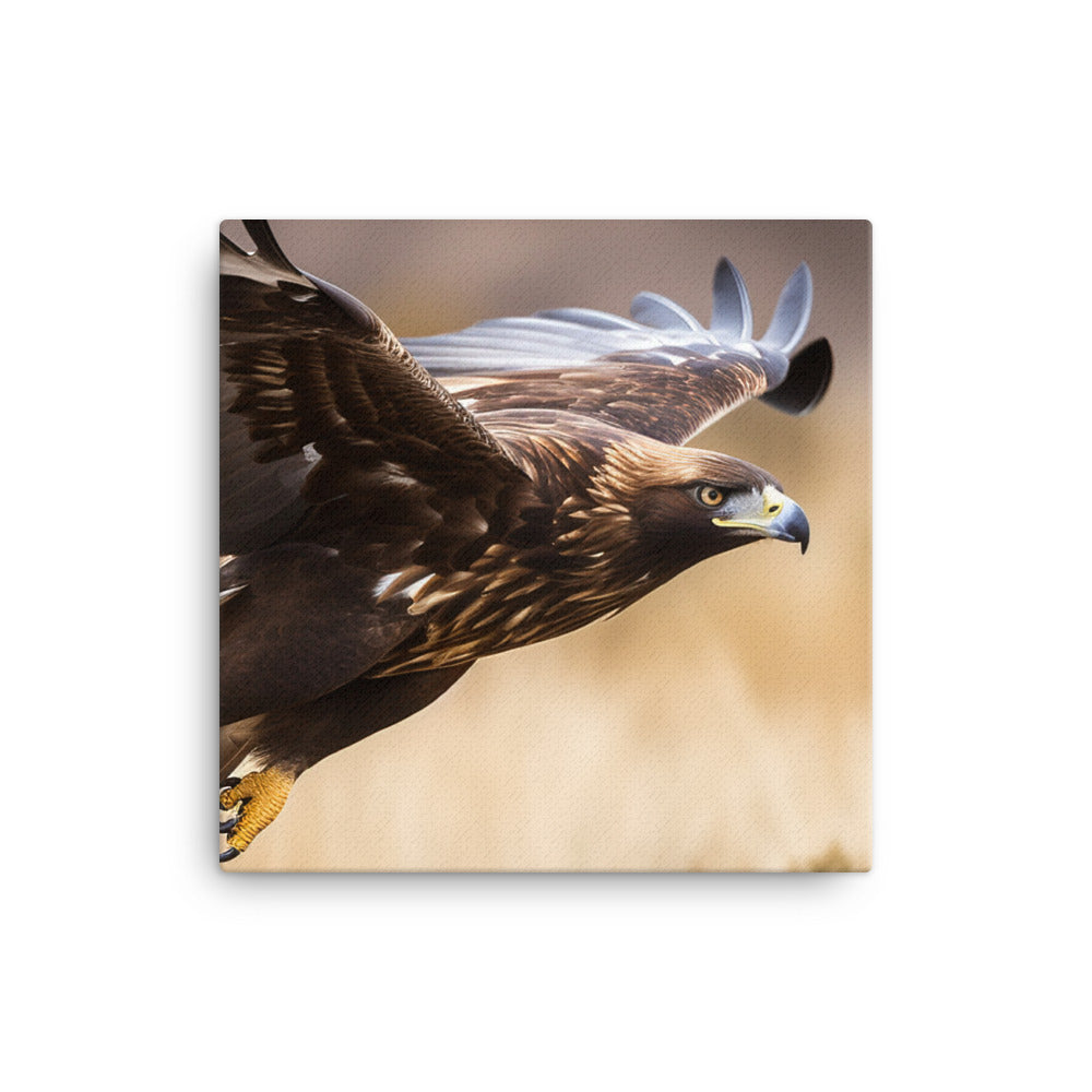 A Golden Eagle in mid flight Canvas - PosterfyAI.com