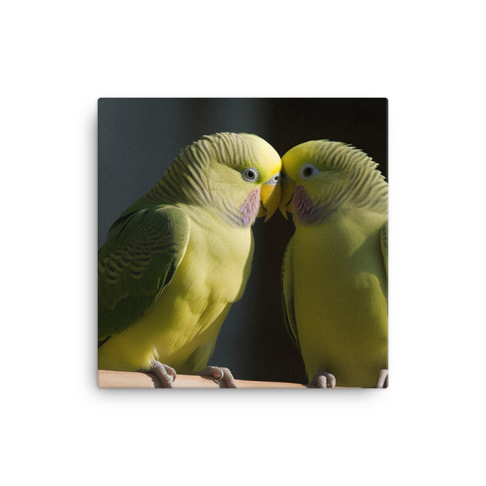 Parakeet Lovebirds Canvas - PosterfyAI.com