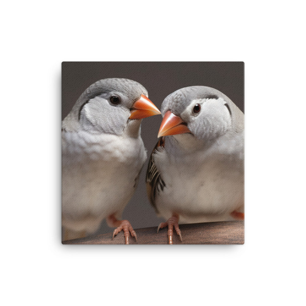 Close-up of Zebra Finches Canvas - PosterfyAI.com