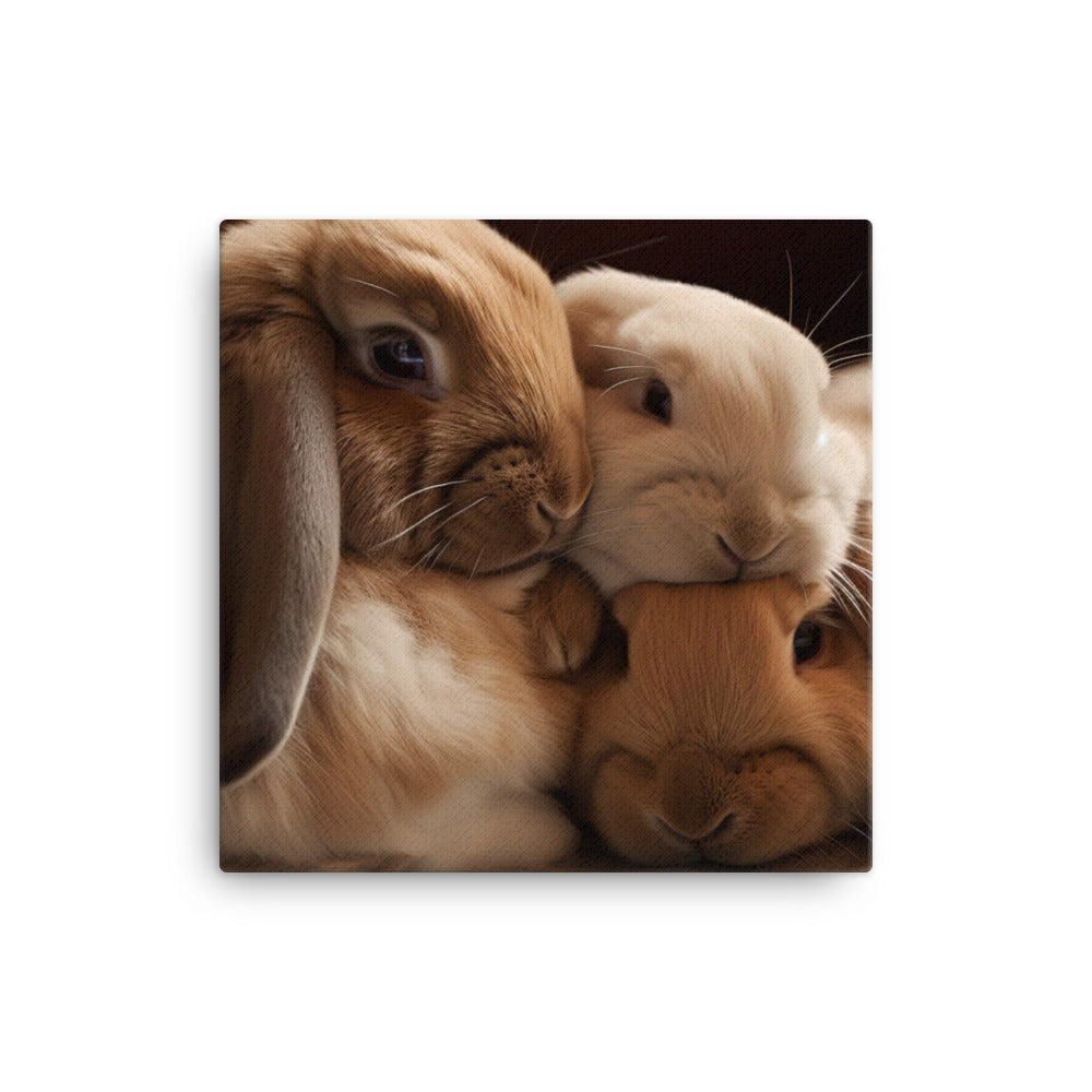 French Lop Family Time Canvas - PosterfyAI.com