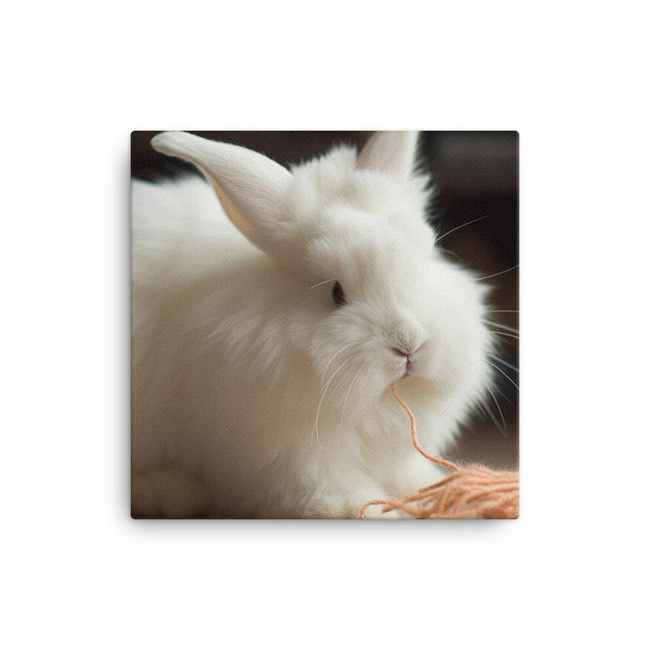 Angora Rabbit Playtime Canvas - PosterfyAI.com