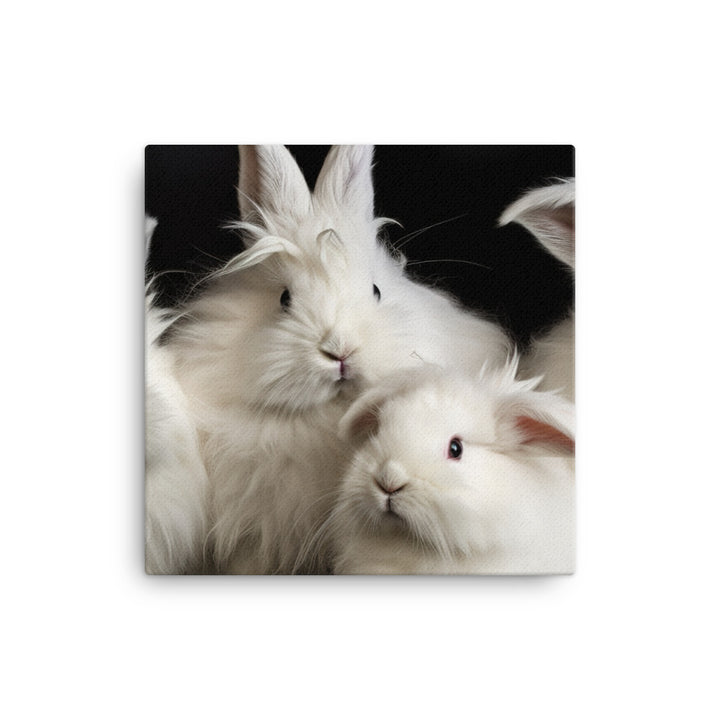 Angora Rabbit Family Canvas - PosterfyAI.com