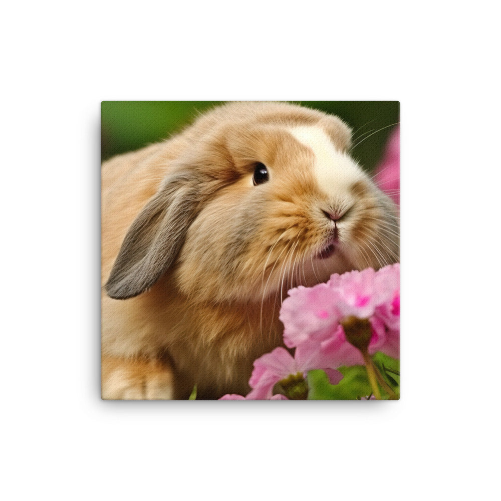 American Fuzzy Lop in the Garden Canvas - PosterfyAI.com