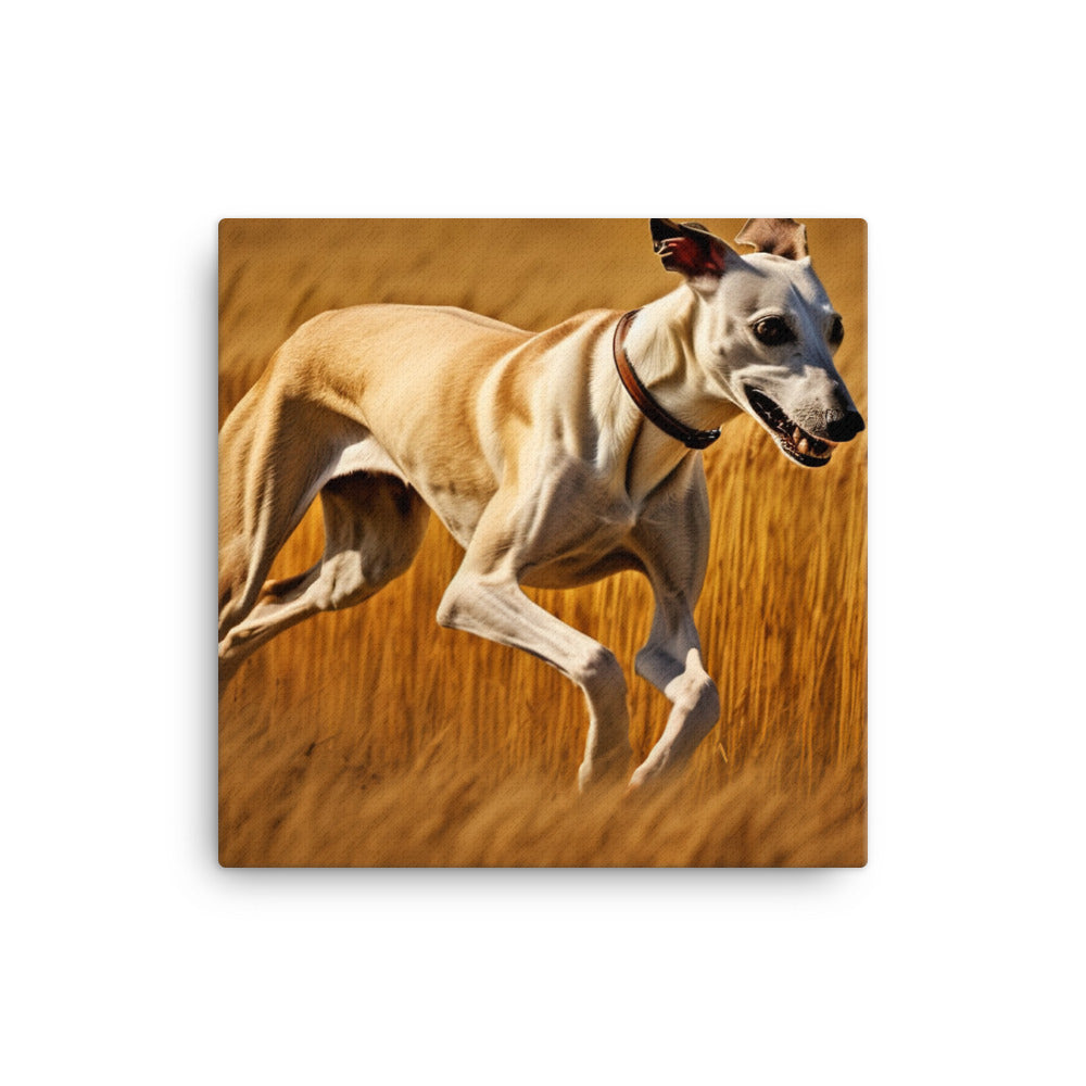 Whippet in Full Stride Canvas - PosterfyAI.com