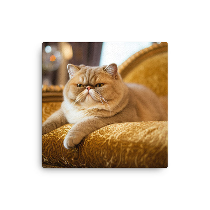 Exotic Shorthair Cat Lounging Canvas - PosterfyAI.com