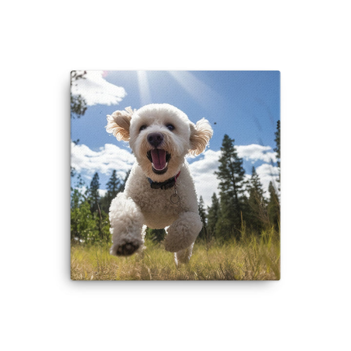 The Playful Poodle Canvas - PosterfyAI.com