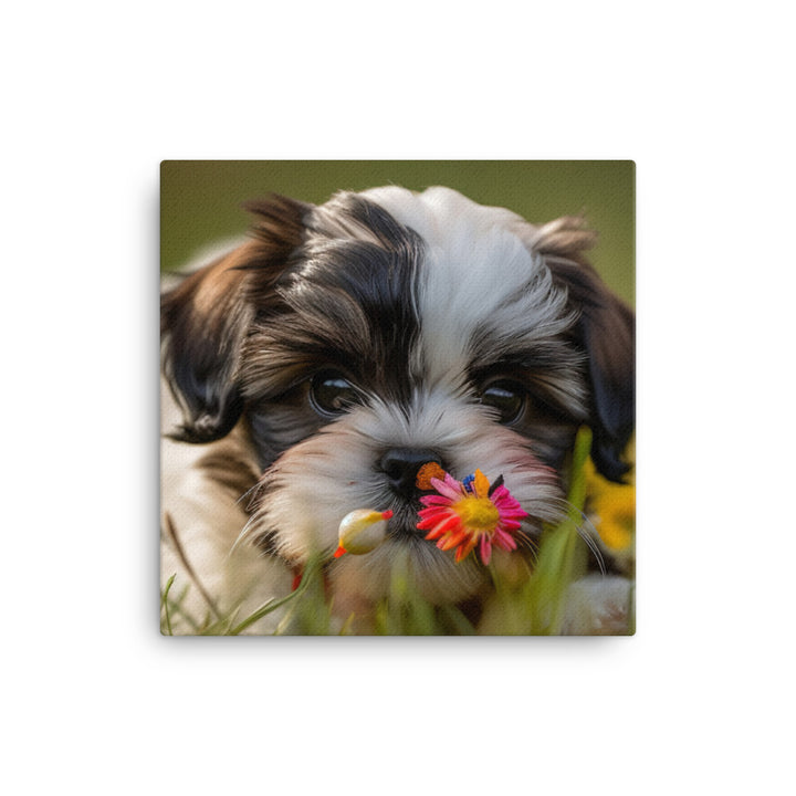 Sweet and Playful Shih Tzu Canvas - PosterfyAI.com