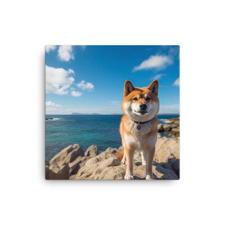 Shiba Inu Gazing Out Canvas - PosterfyAI.com