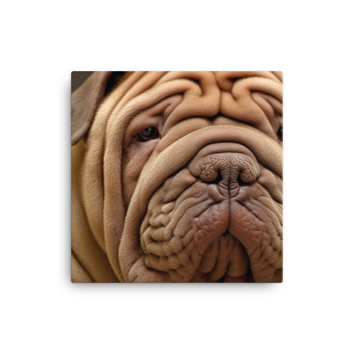 Shar Pei Portrait Canvas - PosterfyAI.com