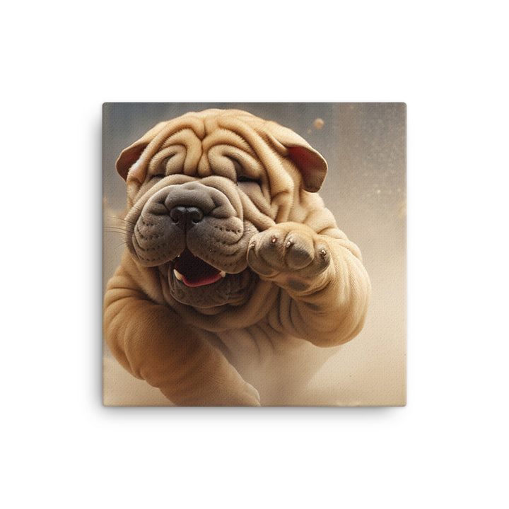 Shar Pei Playtime Canvas - PosterfyAI.com