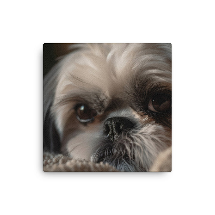 Relaxed Shih Tzu in a Cozy Home Canvas - PosterfyAI.com