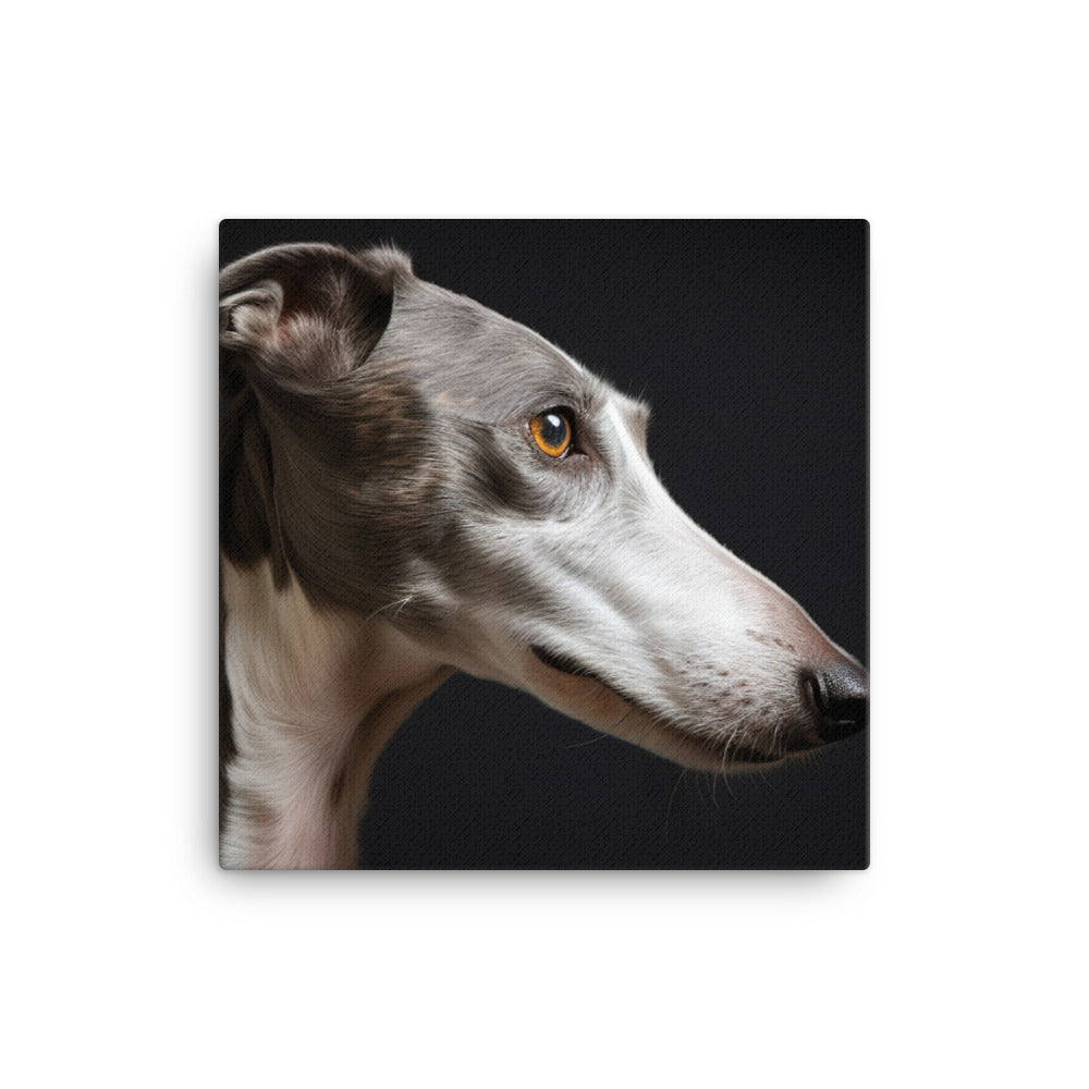 Regal Greyhound Portrait Canvas - PosterfyAI.com