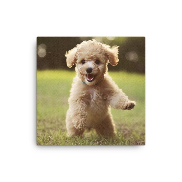 Playful Poodle Pup Canvas - PosterfyAI.com