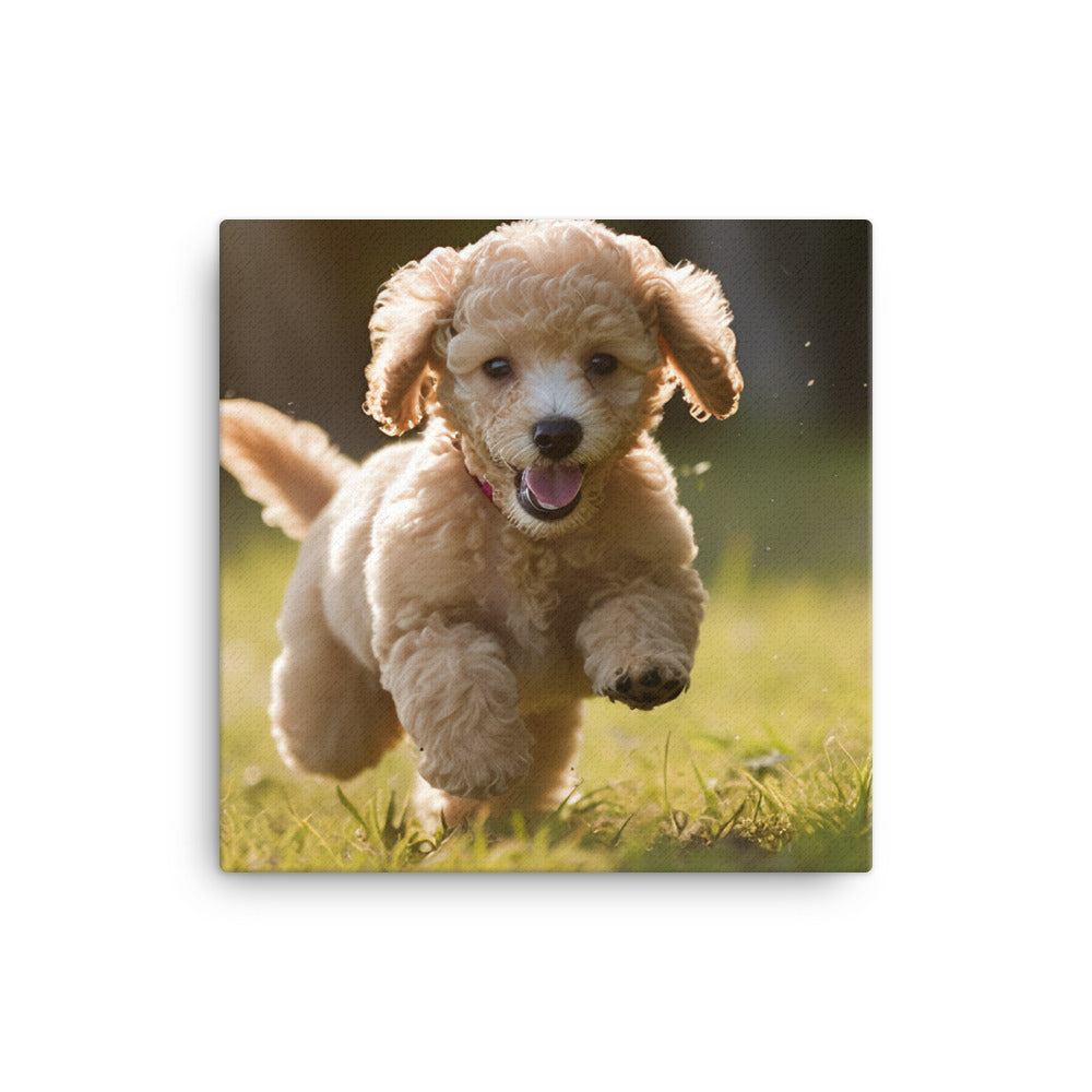 Playful Poodle Pup Canvas - PosterfyAI.com