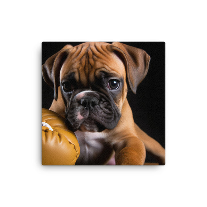 Playful Boxer Pup Canvas - PosterfyAI.com