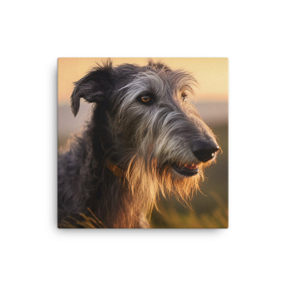 Majestic Scottish Deerhound at Sunset Canvas - PosterfyAI.com