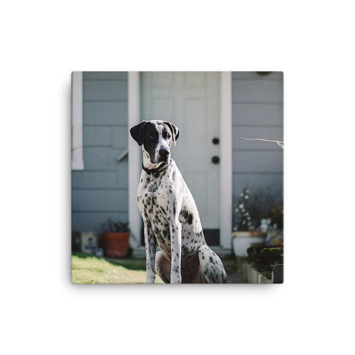 Loyal Great Dane Protecting His Home Canvas - PosterfyAI.com