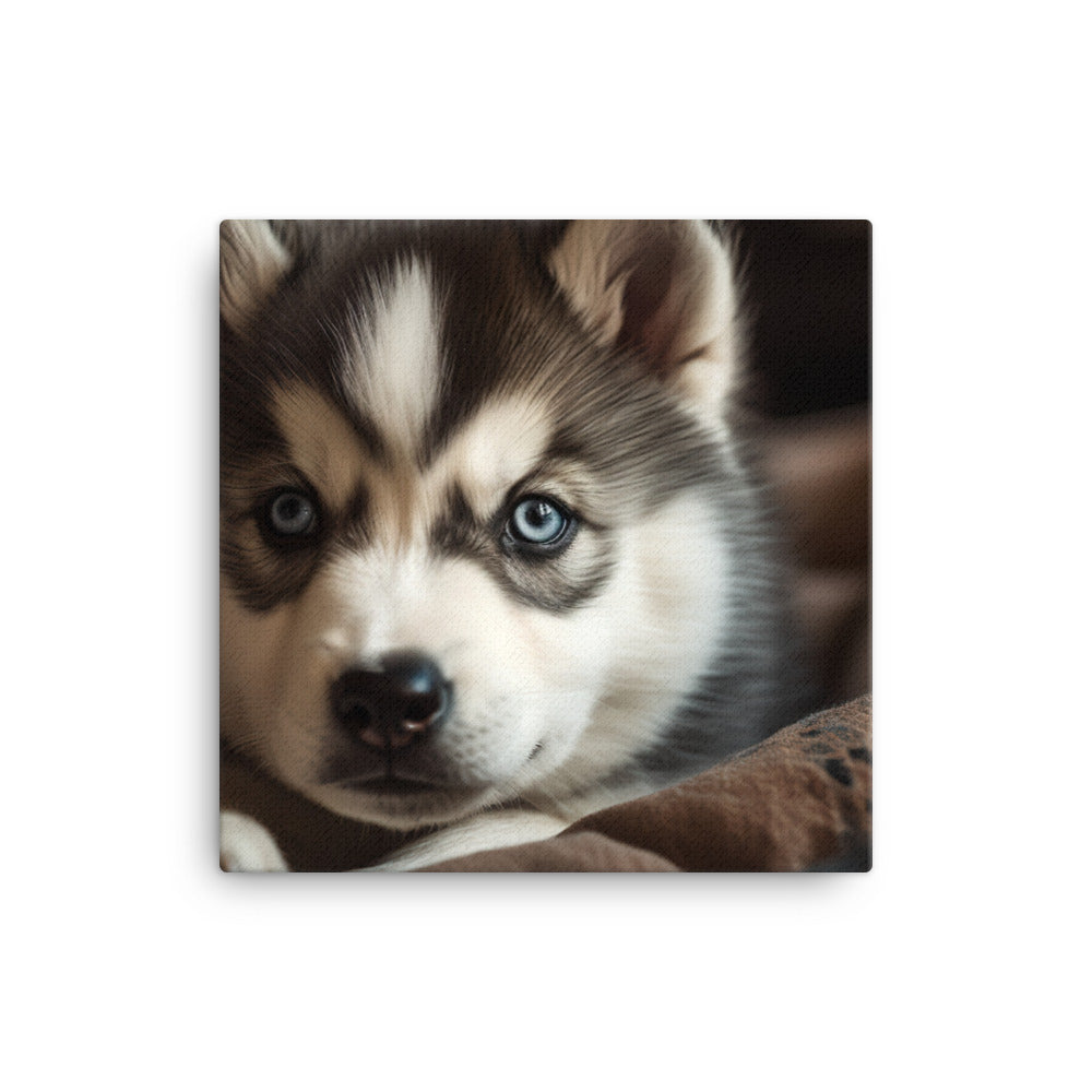 Gentle Alaskan Malamute Pup Canvas - PosterfyAI.com