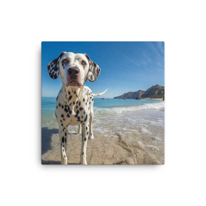 Dalmatian on the Beach Canvas - PosterfyAI.com