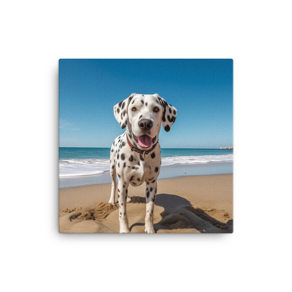 Dalmatian on the Beach Canvas - PosterfyAI.com