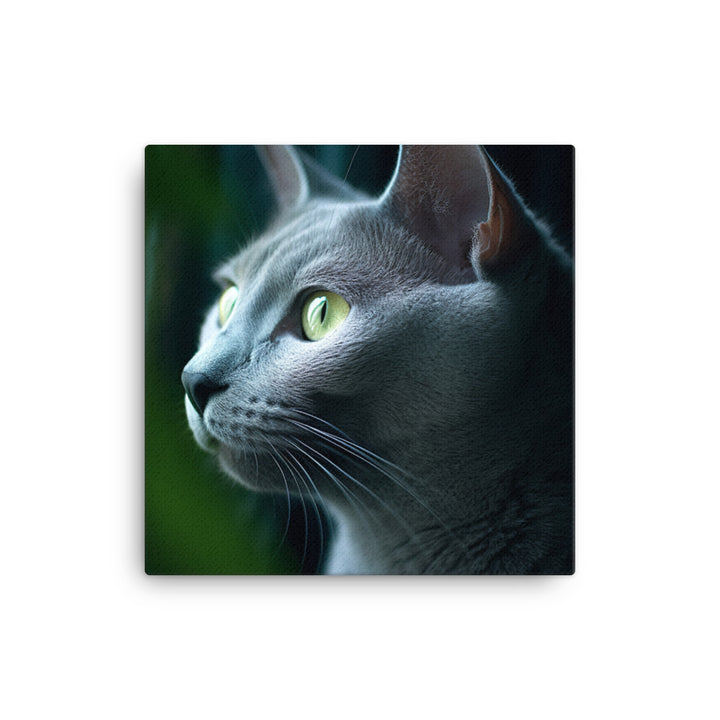 Russian Blue Cat Canvas - PosterfyAI.com