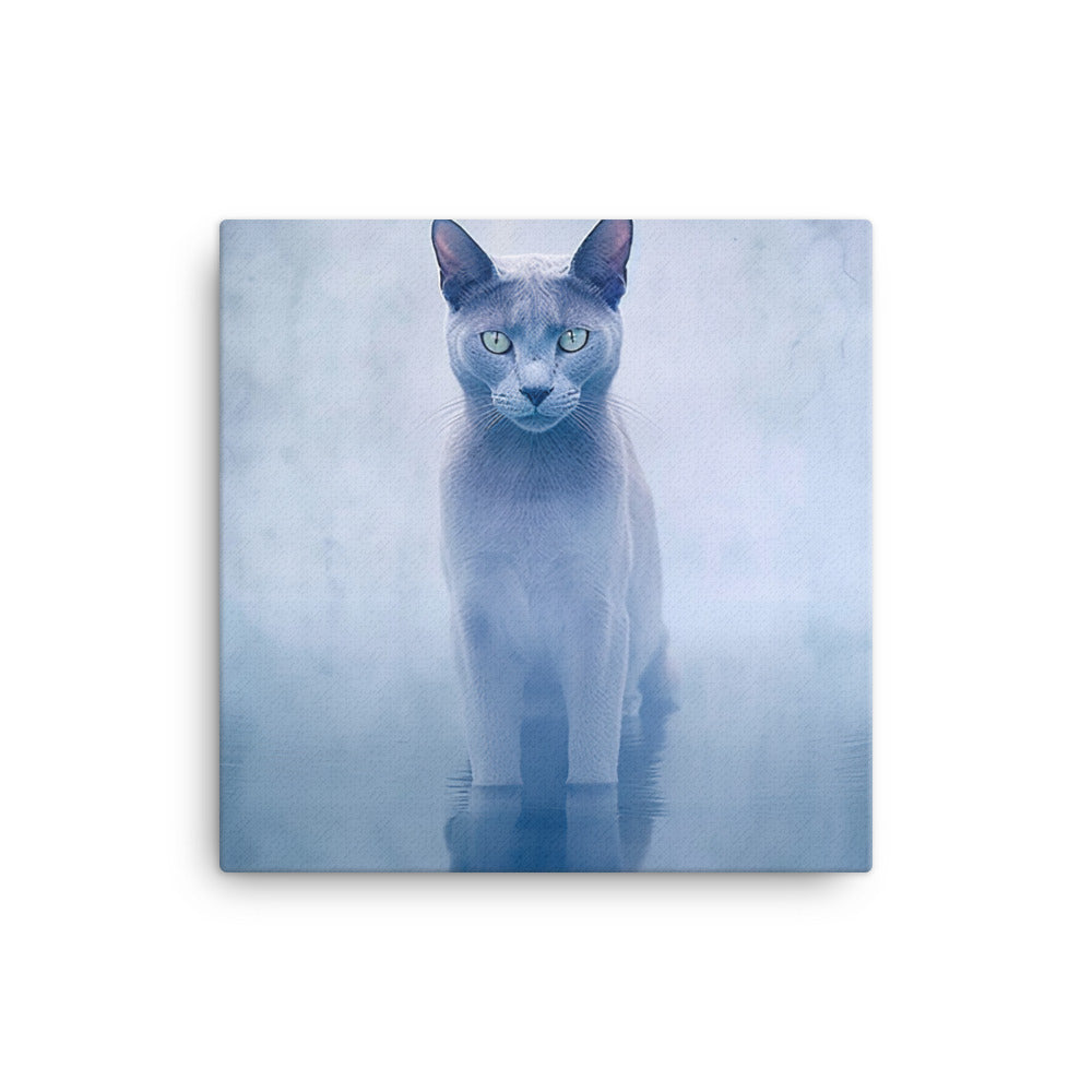 Mysterious World of Russian Blue Cat Canvas - PosterfyAI.com