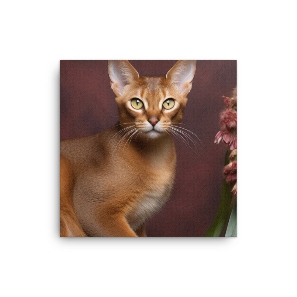 Enigmatic Aura of Abyssinian Cat Canvas - PosterfyAI.com