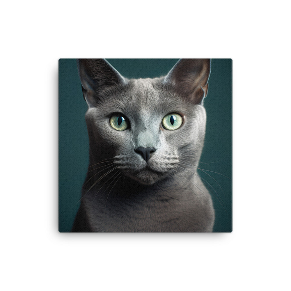Gentle Nature of Russian Blue Cat Canvas - PosterfyAI.com