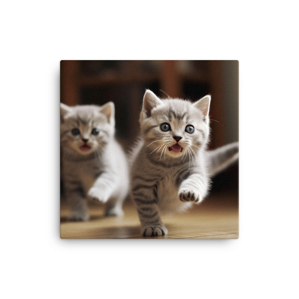 British Shorthair Kitten Canvas - PosterfyAI.com