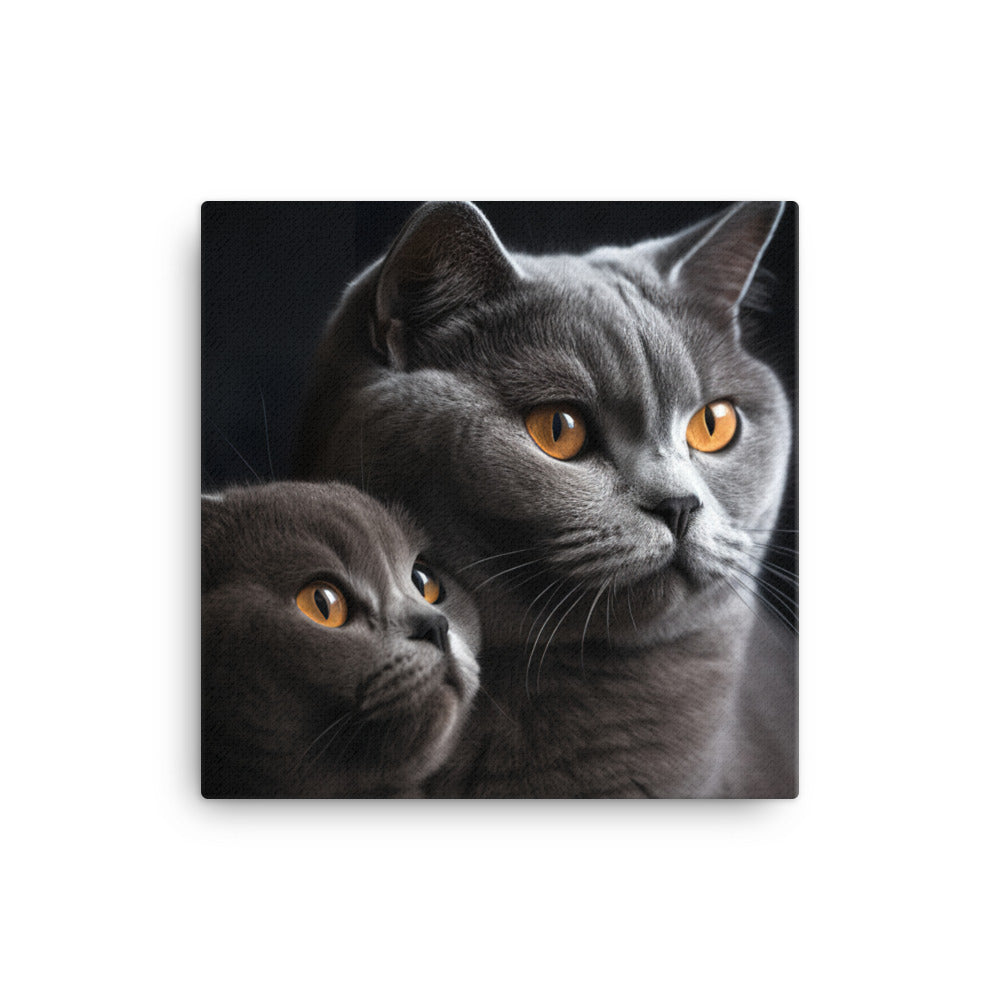 British Shorthair Cat Canvas - PosterfyAI.com