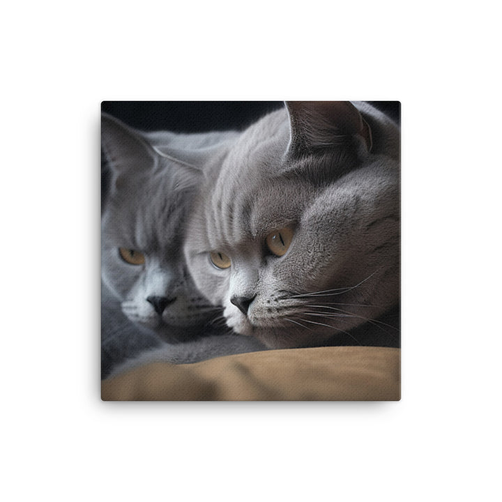 British Shorthair Cat Canvas - PosterfyAI.com