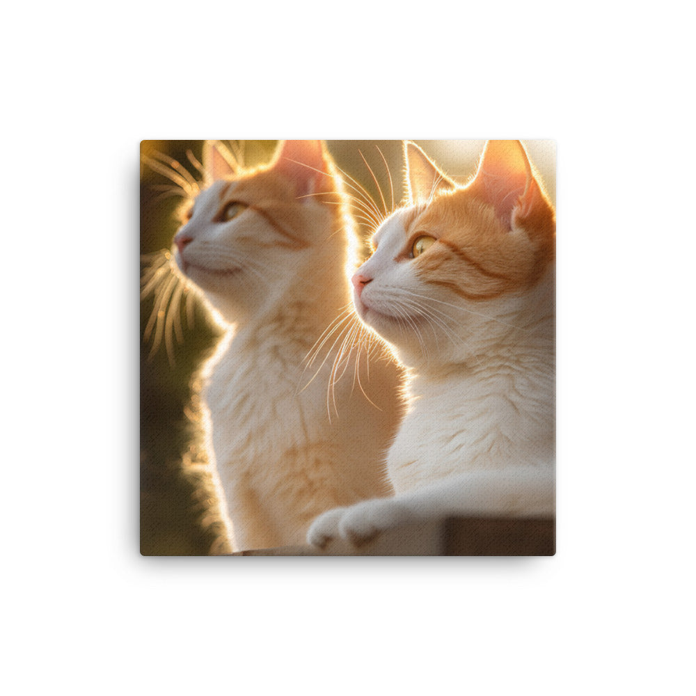 Turkish Van Cat Basking Canvas - PosterfyAI.com