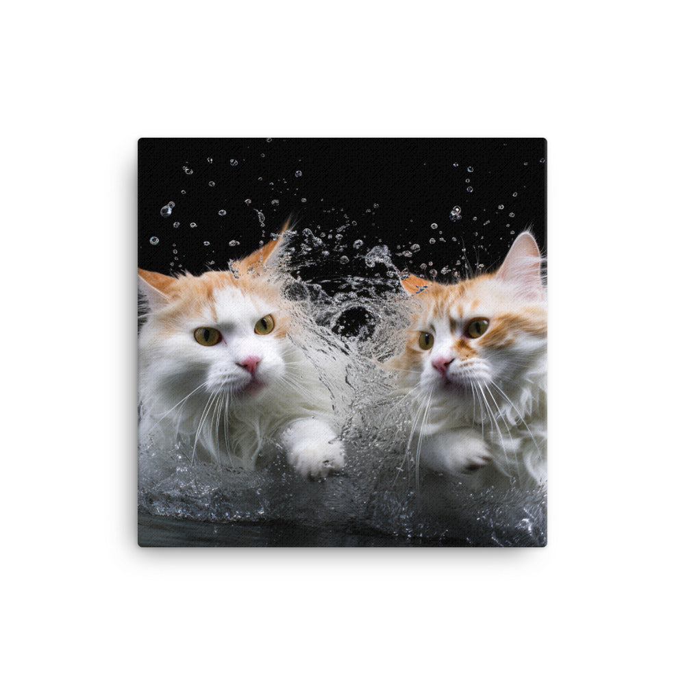 Graceful Turkish Van Cat Canvas - PosterfyAI.com