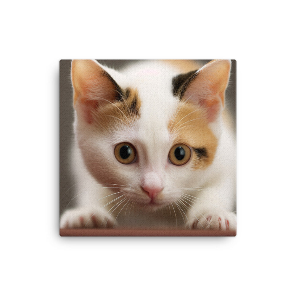 Japanese Bobtail Kitten Canvas - PosterfyAI.com