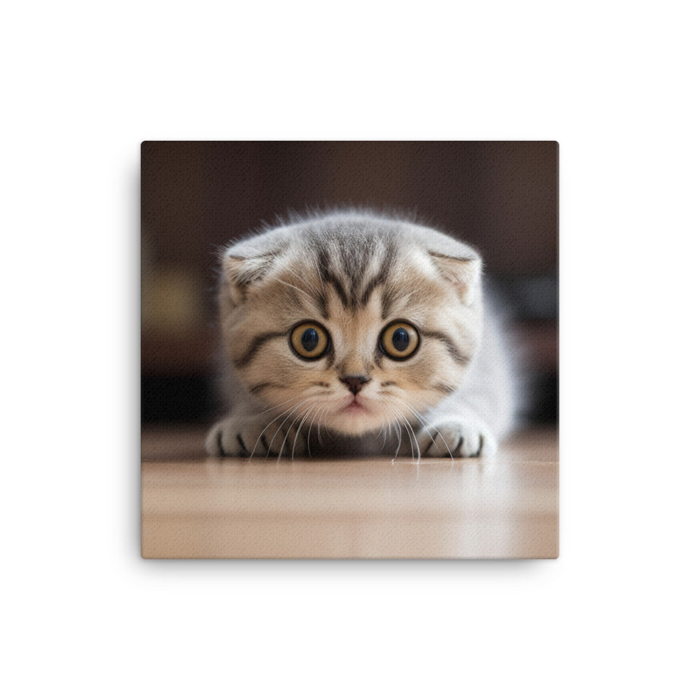 Scottish Fold Kitten Canvas - PosterfyAI.com