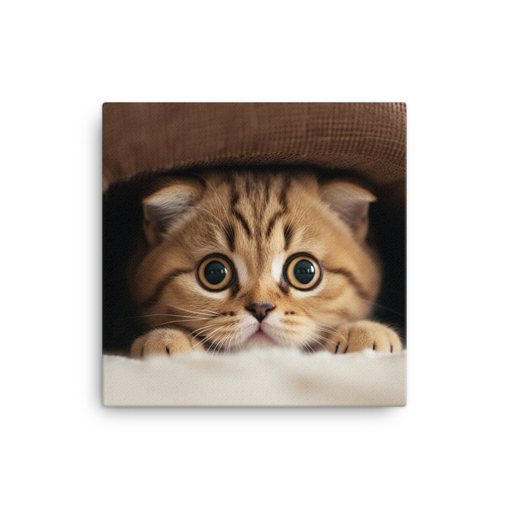 Scottish Fold Kitten Canvas - PosterfyAI.com