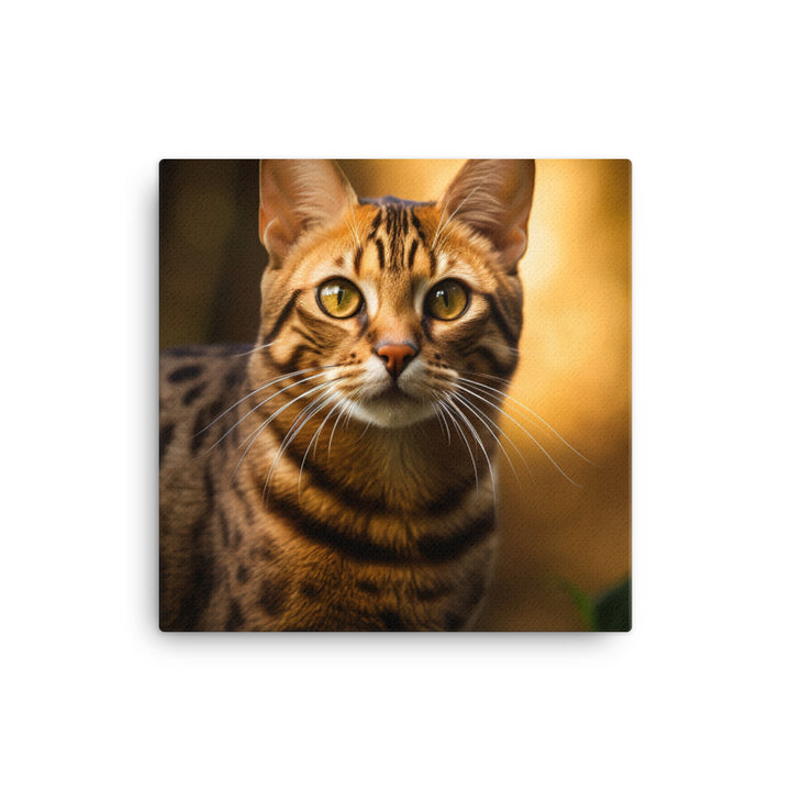 Majestic Beauty of Bengal Cat Canvas - PosterfyAI.com