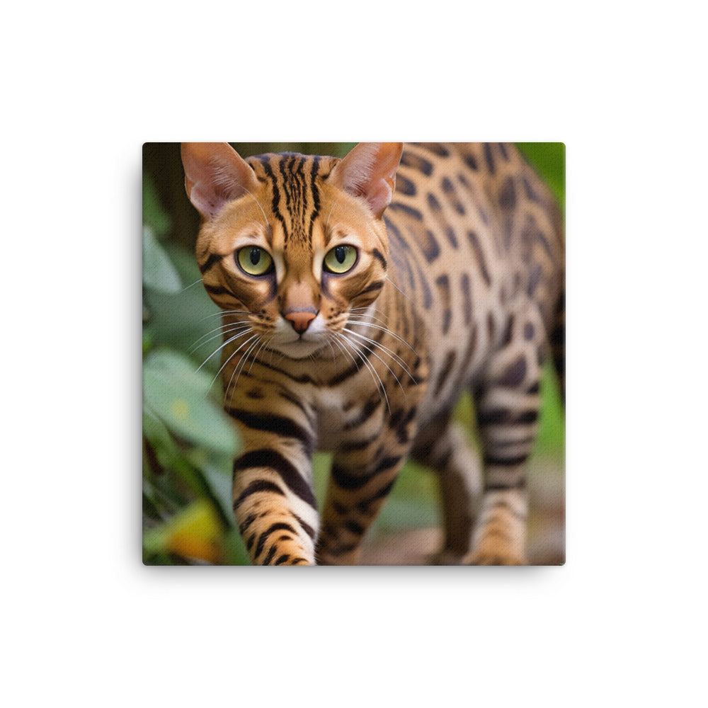 Majestic Beauty of Bengal Cat Canvas - PosterfyAI.com