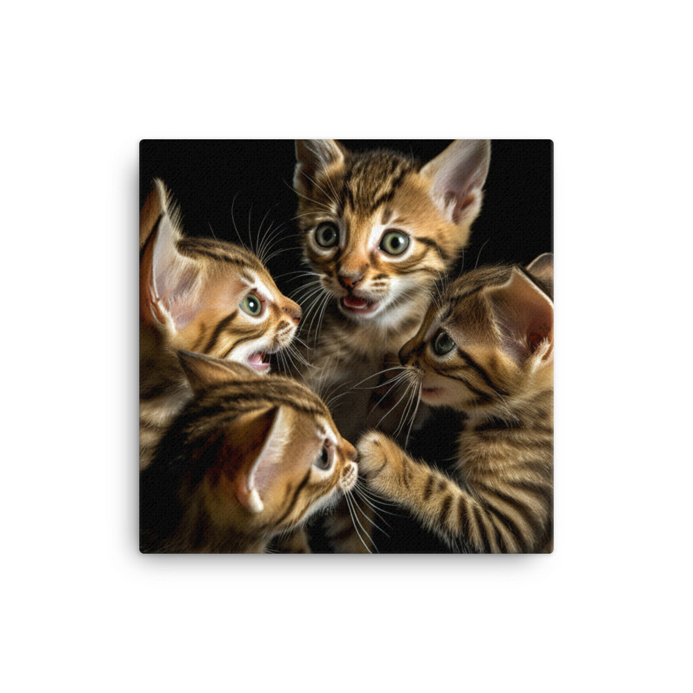 Bengal Kitten Canvas - PosterfyAI.com