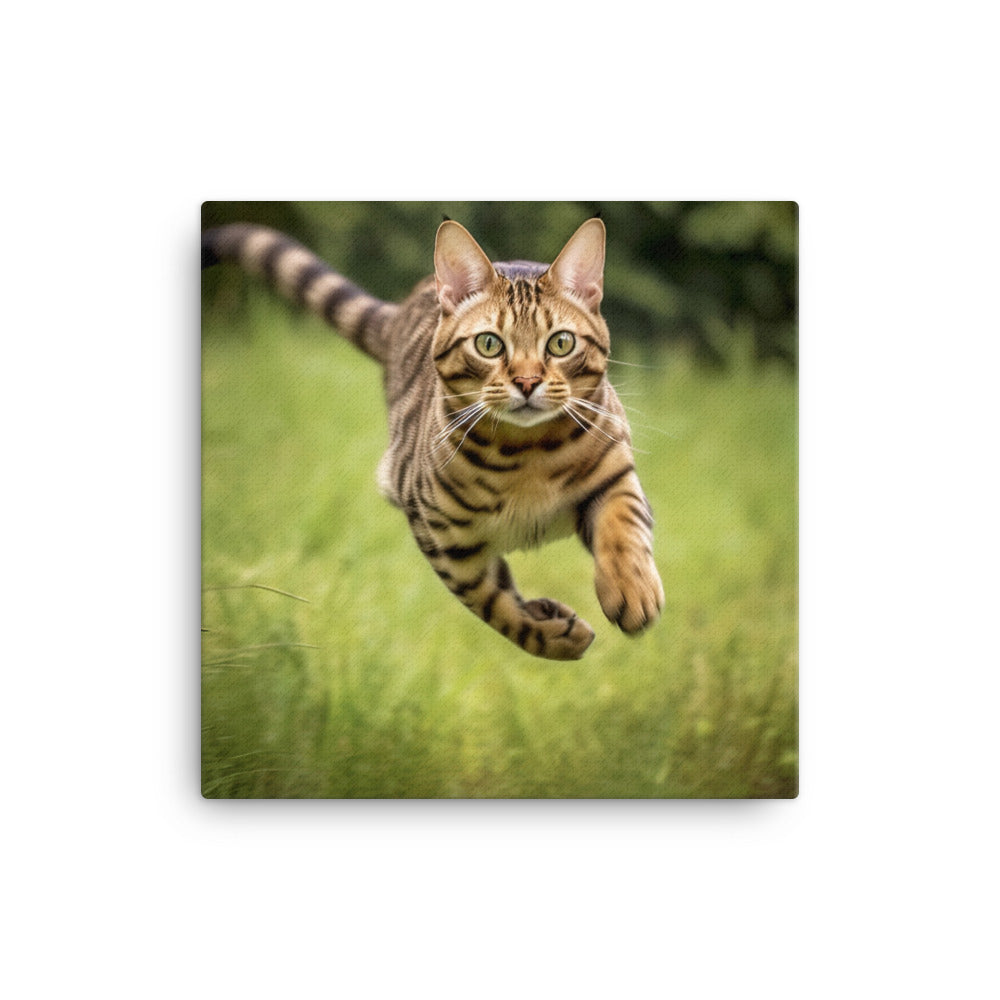 Bengal Cat Hunting Adventure Canvas - PosterfyAI.com