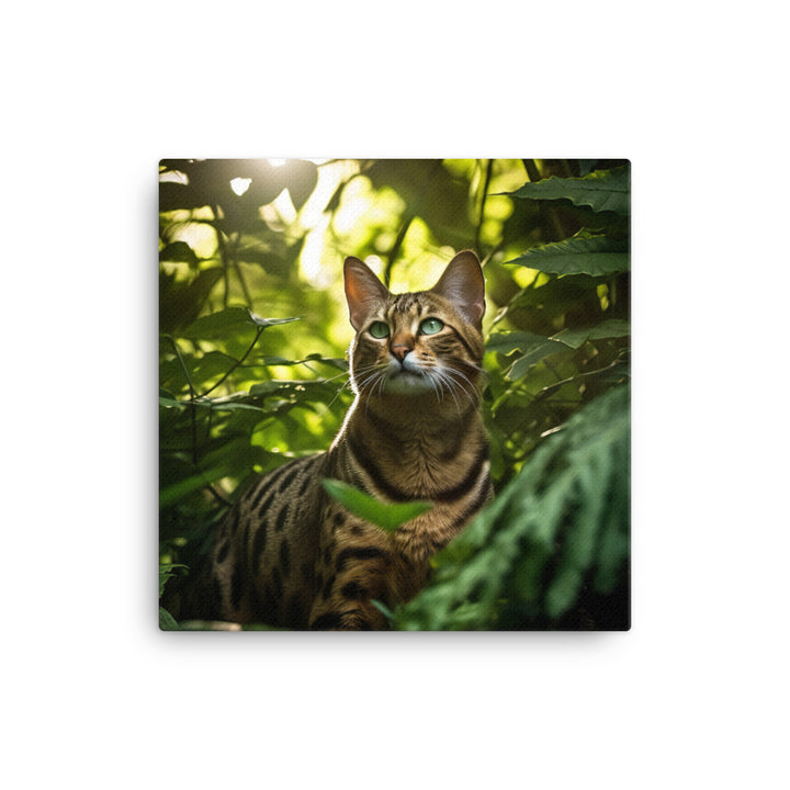 Bengal Cat in its Natural Habitat Canvas - PosterfyAI.com