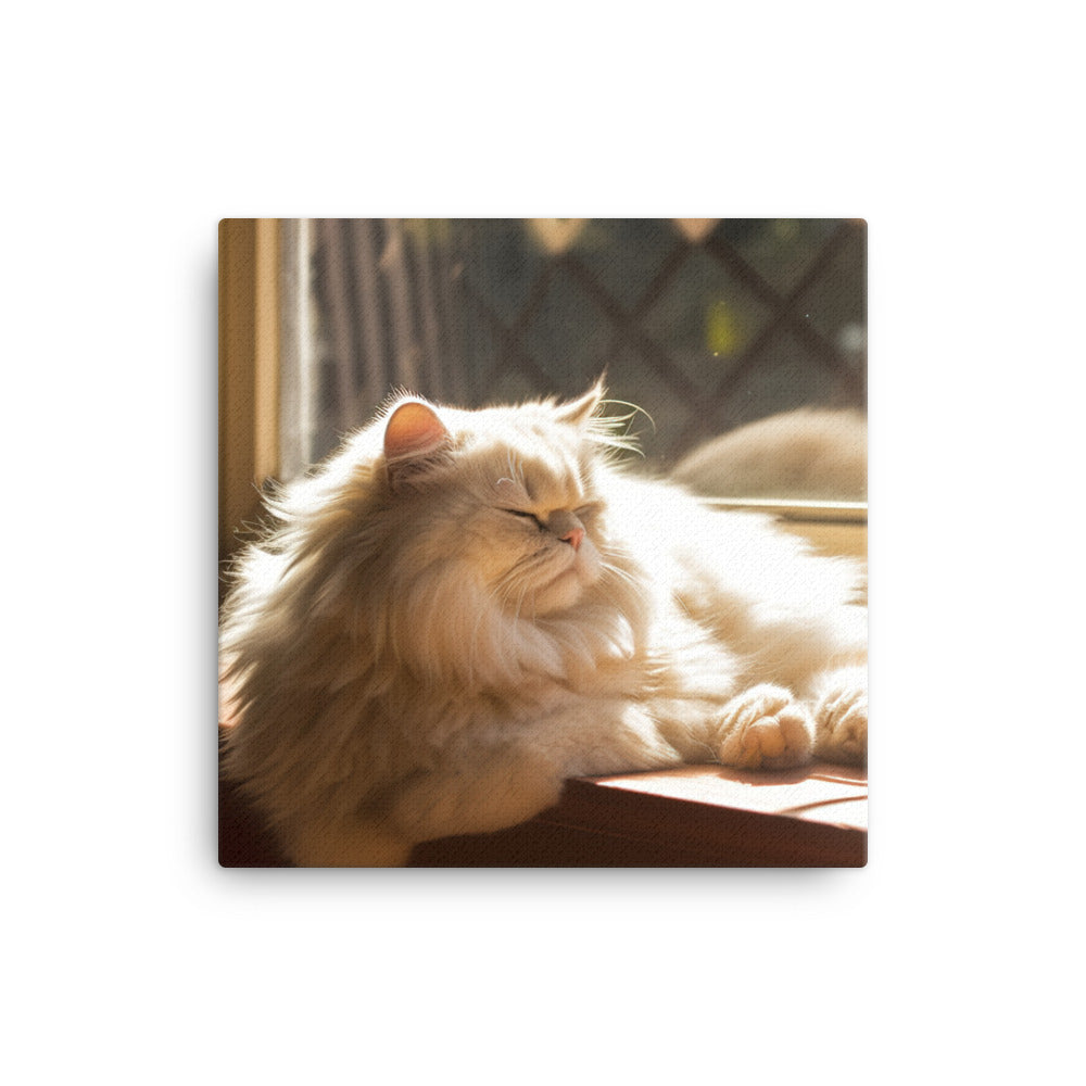 Persian Cat Relaxation Canvas - PosterfyAI.com