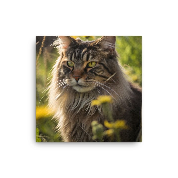 Maine Coon in Natural Habitat Canvas - PosterfyAI.com