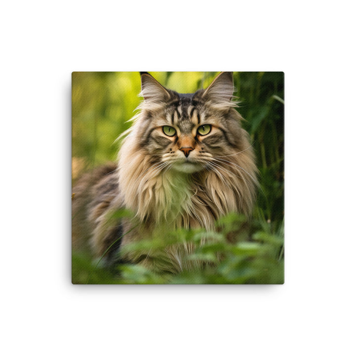 Maine Coon in Natural Habitat Canvas - PosterfyAI.com