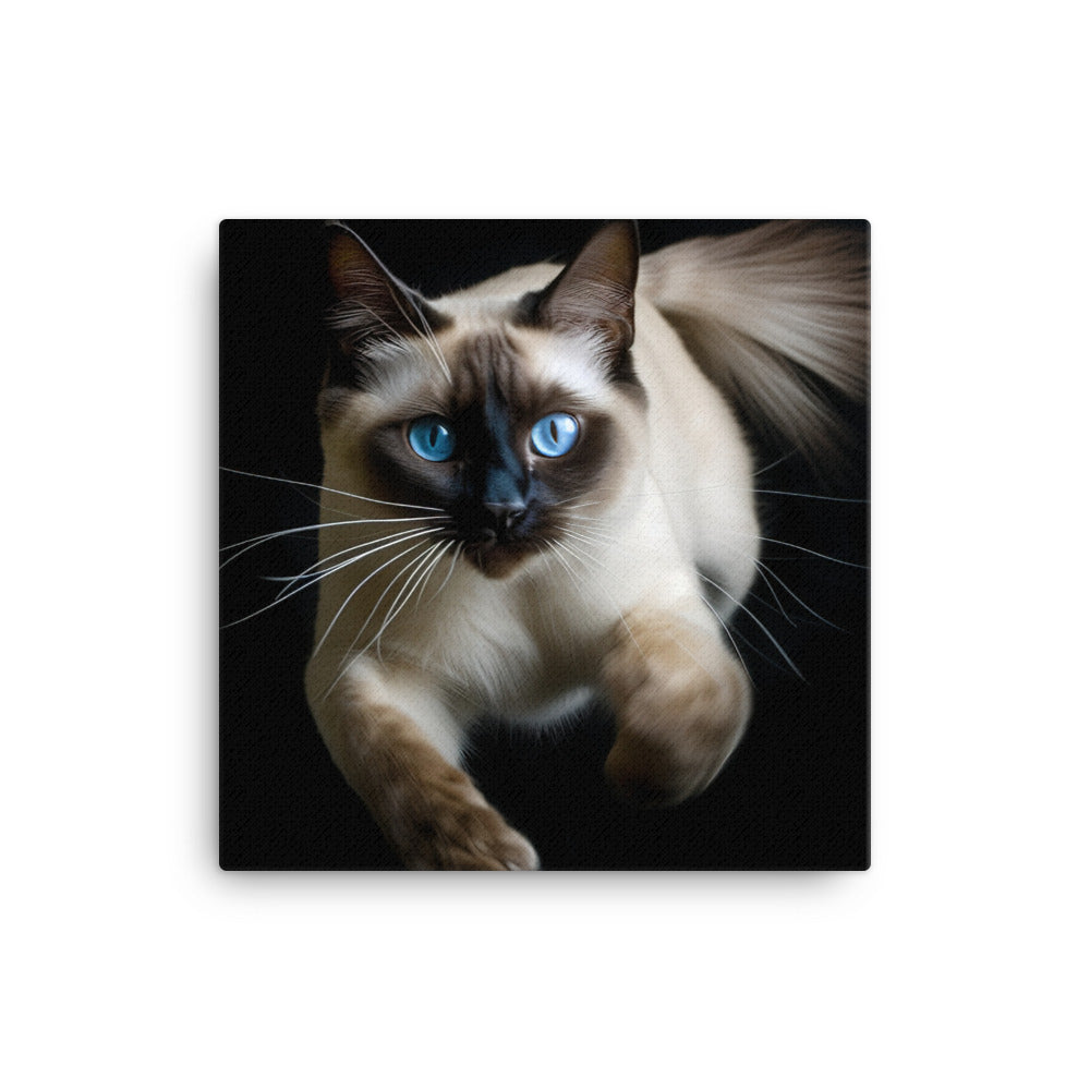 Graceful Siamese in Motion Canvas - PosterfyAI.com