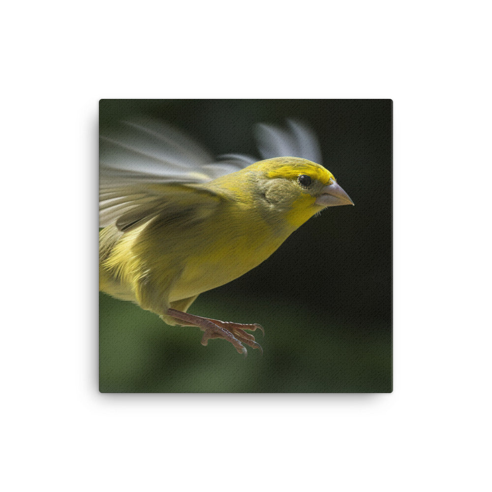Canary in flight Canvas - PosterfyAI.com