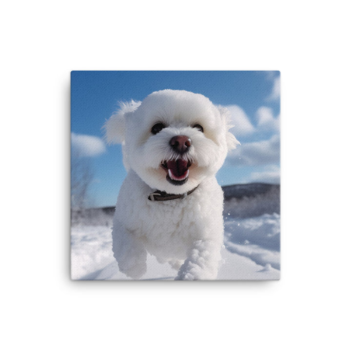 Bichon Frise in the Snow Canvas - PosterfyAI.com