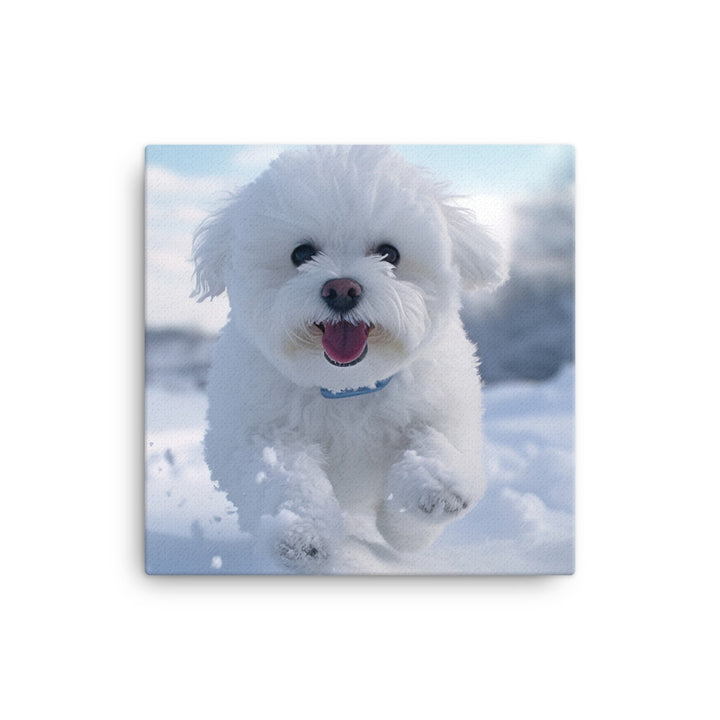 Bichon Frise in the Snow Canvas - PosterfyAI.com