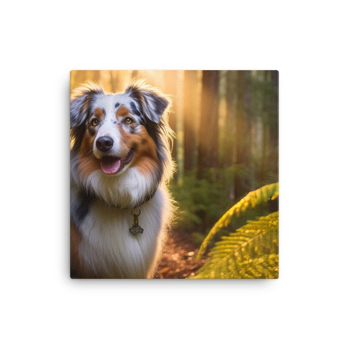 Australian Shepherd as it hikes Canvas - PosterfyAI.com