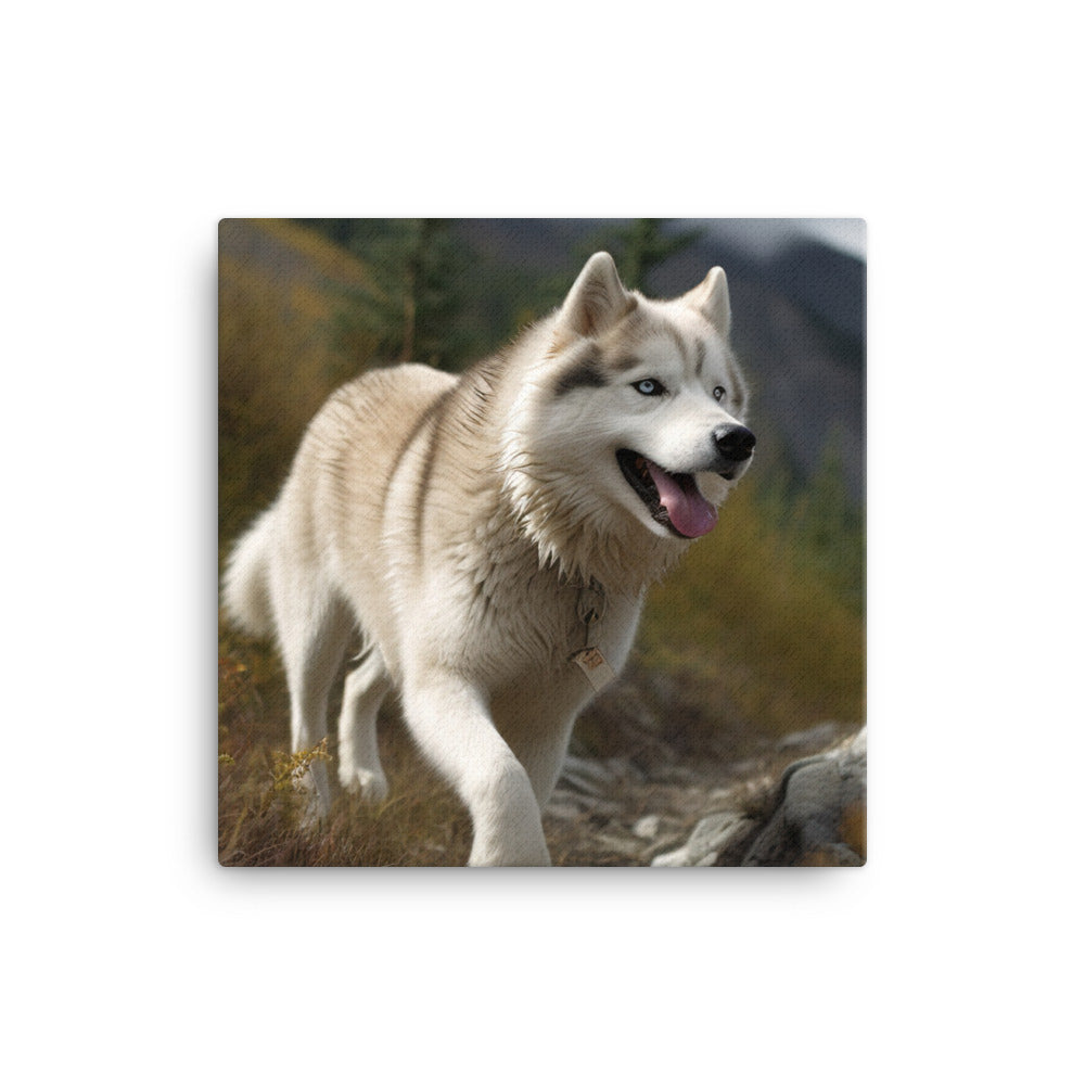 Alaskan Malamute on a Hike Canvas - PosterfyAI.com